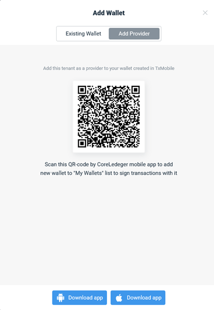 Figure 11 - QR code generated for scanning by TxMobile