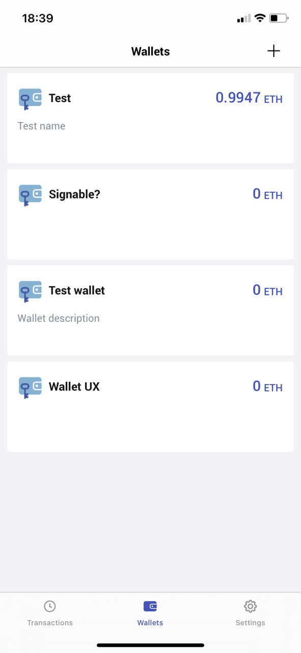 Figure 12: List of wallets